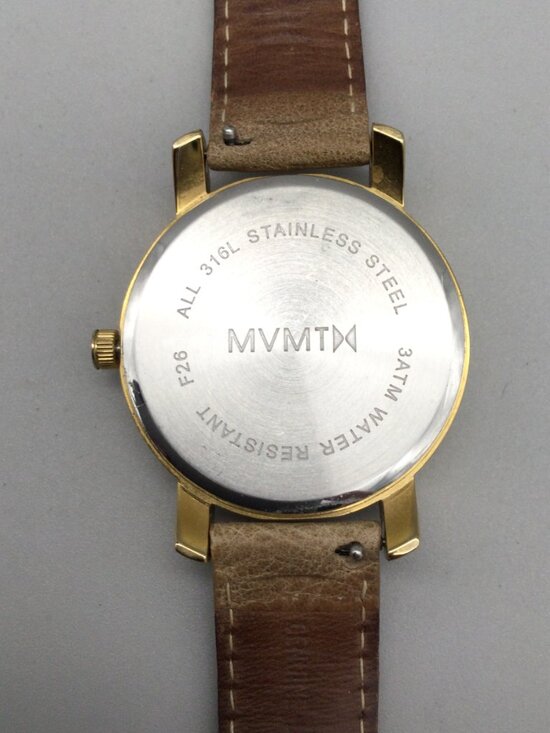 MVMT Watch Women 38mm MOP Dial Gold Tone Leather Band Date New Battery main image 13